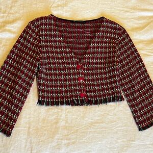 Zara Frayed Textured Top